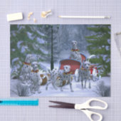 ダルマチアンサンタと彼のダルマチアントナカイ 薄葉紙 (クラフト)