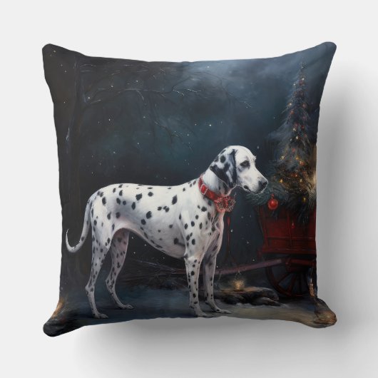 ダルマチアンスノウリースレイクリスマスデコール クッション (裏面)