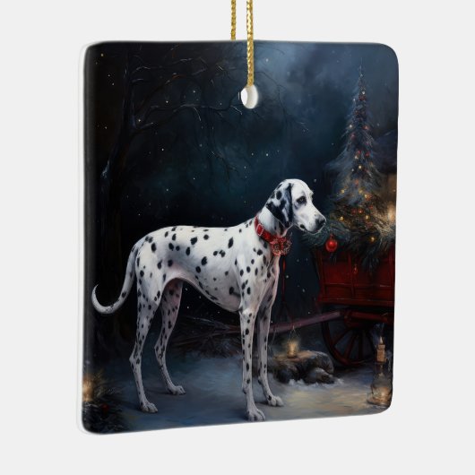 ダルマチアンスノウリースレイクリスマスデコール セラミックオーナメント (右)