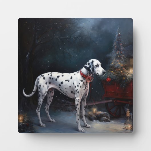 ダルマチアンスノウリースレイクリスマスデコール フォトプラーク (正面)