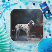 ダルマチアンスノウリースレイクリスマスデコール ペーパープレート (パーティー)