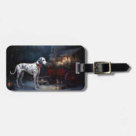 ダルマチアンスノウリースレイクリスマスデコール ラゲッジタグ (正面横)