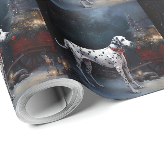 ダルマチアンスノウリースレイクリスマスデコール ラッピングペーパー (ロールコーナー)