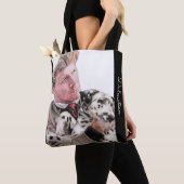 ダルマチアンスポッツティドッグカワイトスポットドッグトートバッグ トートバッグ (クローズアップ)