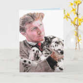 ダルマチアンスポッティドッグ可愛い犬空白のカード カード (黄色い花)