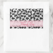 ダルマチアンスポットパターンピンクありがとう 長方形シール (バッグ)