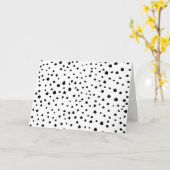 ダルマチアンスポット、ダルマチアンドット、白黒 カード (黄色い花)