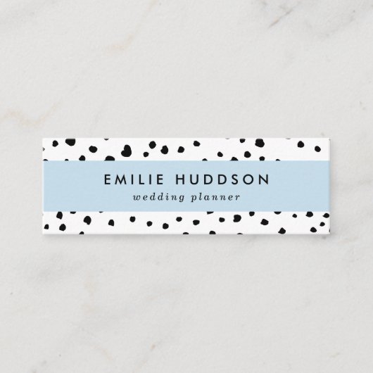 ダルマチアンスポット、ダルマチアンドット、白黒 スキニー名刺 (正面)