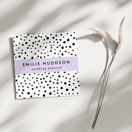 ダルマチアンスポット、ダルマチアンドット、白黒 スクエア名刺