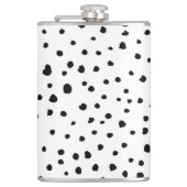 ダルマチアンスポット、ダルマチアンドット、白黒 フラスク (正面)