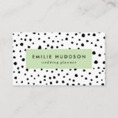 ダルマチアンスポット、ダルマチアンドット、白黒 名刺 (正面)