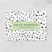 ダルマチアンスポット、ダルマチアンドット、白黒 名刺 (正面)