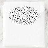 ダルマチアンスポット、ダルマチアンプリント、ダルマチアンファー 楕円形シール (バッグ)