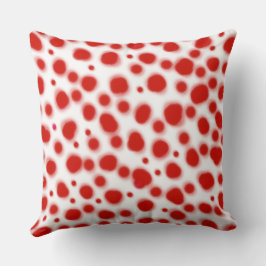 ダルマチアンドットアニマルプリント赤と白点 クッション
