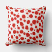 ダルマチアンドットアニマルプリント赤と白点 クッション (正面)