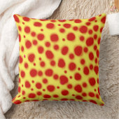 ダルマチアンドットアニマルプリント赤と黄色の斑点 クッション (ブランケット)
