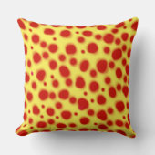 ダルマチアンドットアニマルプリント赤と黄色の斑点 クッション (正面)