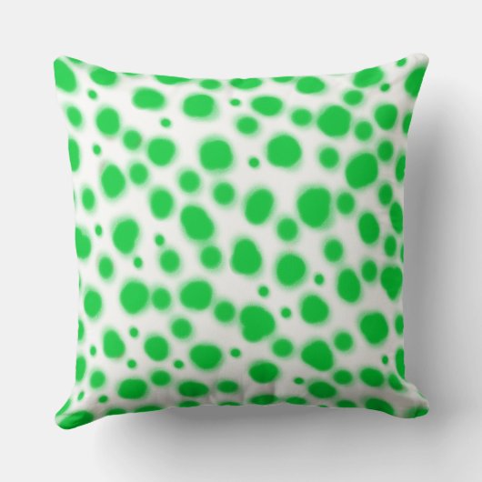 ダルマチアンドットグリーンアニマルプリント点 クッション (裏面)