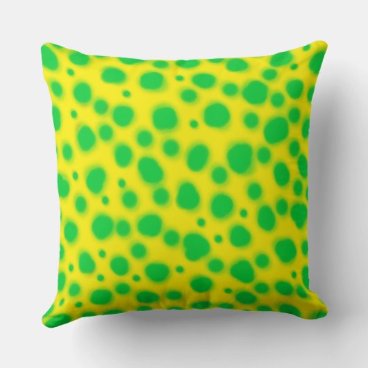ダルマチアンドット緑の白アニマルプリント点 クッション (裏面)