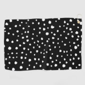 ダルマチアンドット、ダルマチアンスポット、白黒 ゴルフタオル (横)