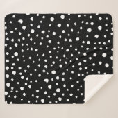 ダルマチアンドット、ダルマチアンスポット、白黒 シェルパブランケット (正面(横))