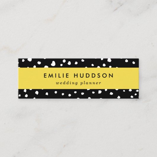 ダルマチアンドット、ダルマチアンスポット、白黒 スキニー名刺 (正面)