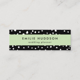 ダルマチアンドット、ダルマチアンスポット、白黒 スキニー名刺