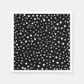 ダルマチアンドット、ダルマチアンスポット、白黒 スタンダードカクテルナプキン (正面)