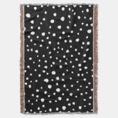ダルマチアンドット、ダルマチアンスポット、白黒 スローブランケット (正面縦)