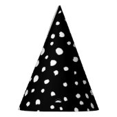ダルマチアンドット、ダルマチアンスポット、白黒 パーティーハット (左)