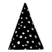 ダルマチアンドット、ダルマチアンスポット、白黒 パーティーハット (右)