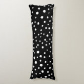 ダルマチアンドット、ダルマチアンスポット、白黒 ボディピロー (正面縦)