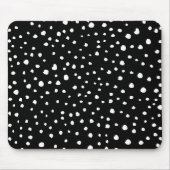 ダルマチアンドット、ダルマチアンスポット、白黒 マウスパッド (正面)