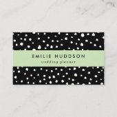 ダルマチアンドット、ダルマチアンスポット、白黒 名刺 (正面)