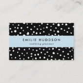 ダルマチアンドット、ダルマチアンスポット、白黒 名刺 (正面)