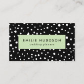 ダルマチアンドット、ダルマチアンスポット、白黒 名刺 (正面)