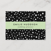 ダルマチアンドット、ダルマチアンスポット、白黒 名刺 (正面)