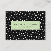 ダルマチアンドット、ダルマチアンスポット、白黒 名刺 (正面)