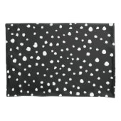 ダルマチアンドット、ダルマチアンスポット、白黒 枕カバー (正面)