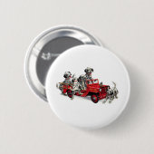 ダルマチアンパップスと消防車 缶バッジ (正面&裏面)