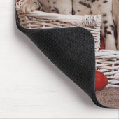 ダルマチアンパピズインザバスケットマウスパッド マウスパッド (コーナー)