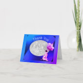 ダルマチアンパピーとバラありがとうフォトカード サンキューカード (正面)