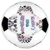 ダルマチアンパピーウォーター色誕生日ガール サッカーボール (回転)