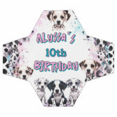 ダルマチアンパピーウォーター色誕生日ガール サッカーボール (フラット)