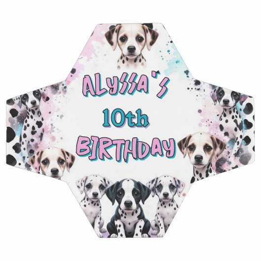 ダルマチアンパピーウォーター色誕生日ガール サッカーボール (フラット)