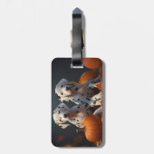 ダルマチアンパピーオータムデライトカボチャ ラゲッジタグ (裏面縦)