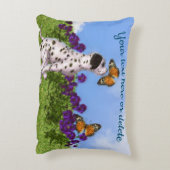 ダルマチアンパピーチョウチョウ犬パーソナライズされた芸術 アクセントクッション (裏面(縦))