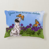 ダルマチアンパピーチョウチョウ犬パーソナライズされた芸術 アクセントクッション (裏面)