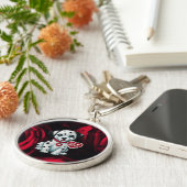 ダルマチアンパピーラウンドメタルキーチェーン – Be Mine Val キーホルダー (側面)