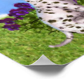 ダルマチアンパピー蝶の犬のアートフォト絵画ズ ポスター (角)